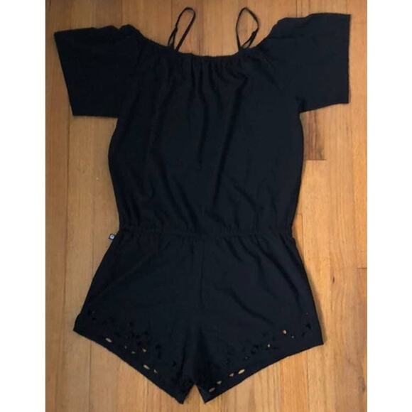 Fabletics Pure Black Short Romper Cutout Women's Size Small - Picture 5 of 5